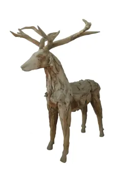 Stehender Hirsch, die Hörner können abgenommen werden. Ca. 120cm Länge und 140cm Höhe . 